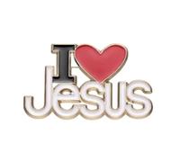 I Love Jesus Enamel Pin - 4x2.5cm Christian Faith Lapel Badge | Religious Brooch Gift | Inspirational Church, Choir, or Mission Accessory