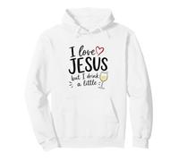 I Love Jesus Funny Wine Lover Christian Quote Gift Pullover Hoodie