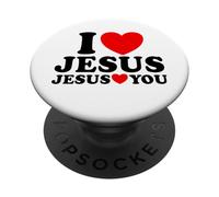 I Love Jesus Jesus Loves You Christian Faith Church Jesus PopSockets Adhesive PopGrip