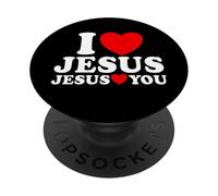 I Love Jesus Jesus Loves You Christian Faith Church Jesus PopSockets Adhesive PopGrip