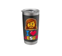 I Love Jesus Master Builder Building Bricks Blocks Christian Stainless Steel Insulated Tumbler