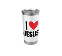 I Love Jesus Name Personalized Men Guy BFF Friend Heart God Stainless Steel Insulated Tumbler