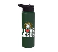 I Love Jesus Religious Faith Expression Stainless Steel Insulated Water Bottle