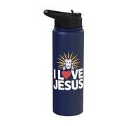 I Love Jesus Religious Faith Expression Stainless Steel Insulated Water Bottle