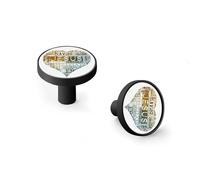 I Love Jesus Religious Words Cabinet Knobs and Wall Hooks, 6 Pack Modern Drawer Pulls with Black-Style-3 Base, Solid Zinc Alloy Handles for Kitchen, Bathroom, Dresser