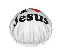 I Love Jesus Shower Caps Bath Cap For Women Adjustable Double Layer Hair Protection Spa Salon Shower Hat