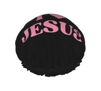 I Love Jesus Shower Caps Bath Cap For Women Adjustable Double Layer Hair Protection Spa Salon Shower Hat