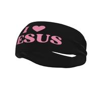 I Love Jesus Sports Sweat Headbands For Men Women Unisex Non Slip Wicking Hair Bands For Running Yoga