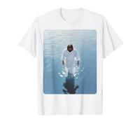 I Love Jesus Walking On Water Value Graphic T-Shirt, Men, White, XL