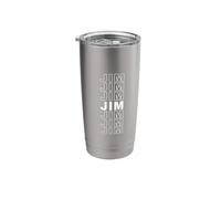 I Love Jim Retro Pattern Personalized First Name Stainless Steel Insulated Tumbler