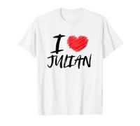 I Love Julian Red Heart Dad Boyfriend Husband Son Grandson Value Graphic T-Shirt
