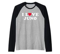 I Love Juno Matching Girlfriend & Boyfriend Juno Name Raglan Baseball Tee