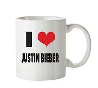 I Love Justin Bieber I Love Mug Personalised Adult Office Mug