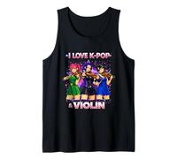 I Love K-Pop and Violin Korean Pop Music Idol Girls Women Tank Top