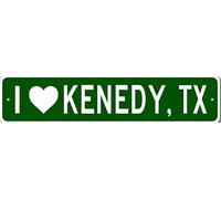 I Love Kenedy, Texas Metal Wall Decor City Limit Sign