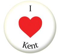I Love Kent Badge, Magnet, Keyring, Mirror, Bottle Opener
