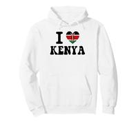 I Love KENYA Heart Flag Retro Travel Souvenir Pullover Hoodie