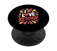 I Love Ketchup Foodie Humor Artwork PopSockets Adhesive PopGrip