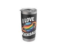 I Love Kickball Rainbow Planet Enthusiasts Stainless Steel Insulated Tumbler