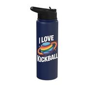 I Love Kickball Rainbow Planet Enthusiasts Stainless Steel Insulated Water Bottle