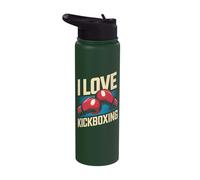 I Love Kickboxing Boxer Spirit Strength Stainless Steel Insulated Water Bottle