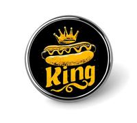 I Love King of Burger Round Metal Brooches 1 Inch Memorial Badges Exquisite Decorations Pins for Clothing
