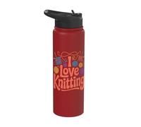 I Love Knitting Creative Yarn Balls Stainless Steel Insulated Water Bottle
