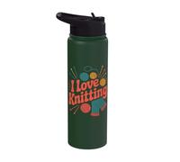 I Love Knitting Yarn Needles Creative Stainless Steel Insulated Water Bottle