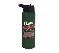 I Love Knitting Yarn Needles Passion Stainless Steel Insulated Water Bottle