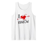 I Love Krakow Poland Polish Heart Souvenir Tank Top
