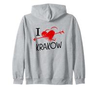 I Love Krakow Poland Polish Heart Souvenir Zip Hoodie