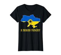 I Love Kyiv Hello Ukraine Map Flag Proud Ukrainian Daddy Mom Value Graphic T-Shirt, Women, Black, L