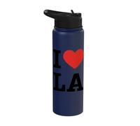 I Love LA Heart Graphic City Pride Statement Stainless Steel Insulated Water Bottle