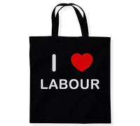 I Love Labour - Black Cotton Tote Bag
