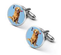 I Love Labrador Retriever Dog Shirt Cufflinks Round Cuff Links Classic Shirt Studs Jewelry Gifts for Wedding Business