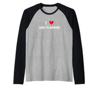 I Love Land Planning - Heart City Urban Design Planner Plan Raglan Baseball Tee