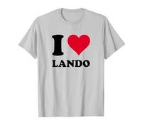 I Love Lando T-Shirt, Men, Silver Grey, Large