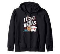 I Love Las Vegas Casino Roulette Cards Zip Hoodie
