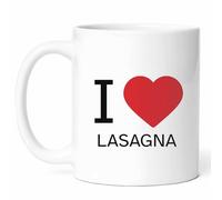 I Love Lasagna Mug - Italian Cuisine Coffee Cup - Pasta Lover Funny Gift from - Tea Mugs - Dish11Oz Drinking Cups for Enthusiasts, Birthday, Him, Her, Christmas, Family Dinner, Recipe