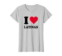 i Love Latinas T-Shirt, Women, Silver Grey, Small