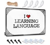 I Love Learning Language Metal Wall Decoration Gaming | Cottage Collection Decorative Wall Art(20X30CM)