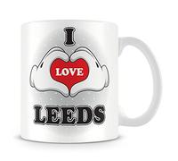 I Love Leeds Mug - Add Photo - Personalised Love-Heart Hands Design Gift