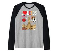 I Love Leeds United Kingdom Raglan Baseball Tee