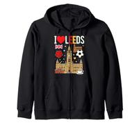 I Love Leeds United Kingdom Zip Hoodie
