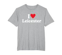 I Love Leicester T-Shirt, Men's Big and Tall, Heather Grey, 4X Tall
