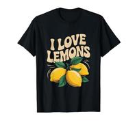 I Love Lemons Joyful Citrus Fruit Lovers Value Graphic T-Shirt, Men, Black, M