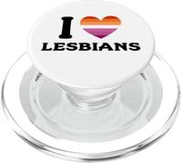 I Love Lesbians Funny Lesbian Heart Flag PopSockets PopGrip for MagSafe