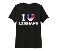 I Love Lesbians USA Flag Premium T-Shirt