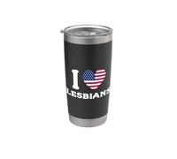 I Love Lesbians USA Flag Stainless Steel Insulated Tumbler