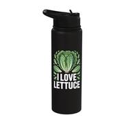 I Love Lettuce Leafy Vegetable Fun Stainless Steel Insulated Water Bottle